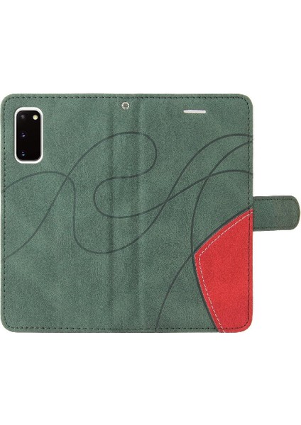 Samsung Galaxy S20 Için Kılıf Pu Deri Flip Folio Kılıf Kickstand Iki Renkli (Yurt Dışından) modelleri
