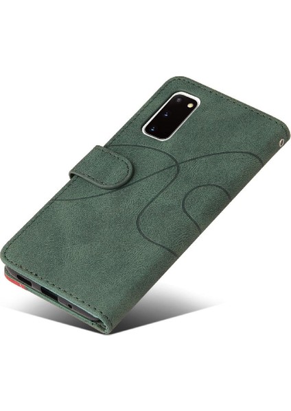 Samsung Galaxy S20 Için Kılıf Pu Deri Flip Folio Kılıf Kickstand Iki Renkli (Yurt Dışından) indirimleri