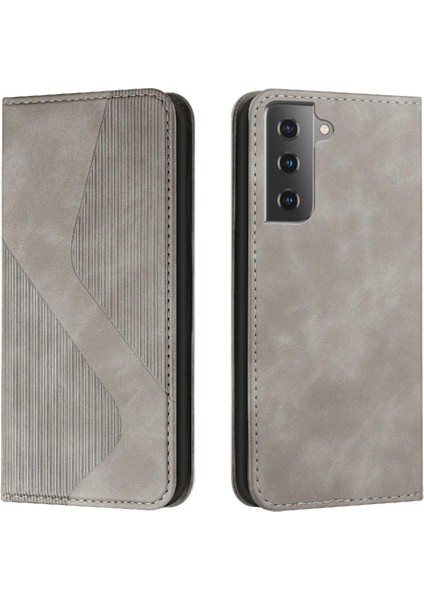 Samsung Galaxy S21 Için Kılıf Folio Kapak Manyetik Pu Deri Cüzdan Kart (Yurt Dışından)