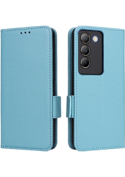 Vivo Y200E 5g Yan Toka Manyetik Cüzdan Kart Yuvaları Tutucu Pu (Yurt Dışından)