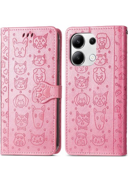 Xiaomi Redmi Için Not 13 4g Kılıf Kısa Kayış Karikatür Hayvanlar (Yurt Dışından)