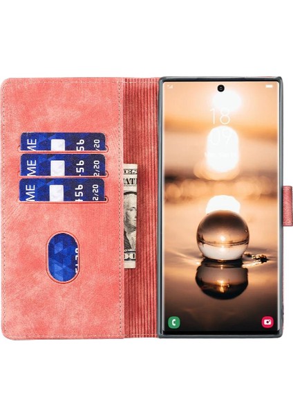 Samsung Galaxy S23 Ultra Cüzdan Kılıf Flip Folio Kabartmalı Sevimli (Yurt Dışından)