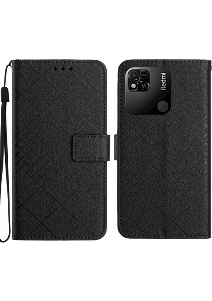 El Kayışı Cüzdan Pu ile Xiaomi Redmi 9c Manyetik Kapak Için Flip Case (Yurt Dışından)