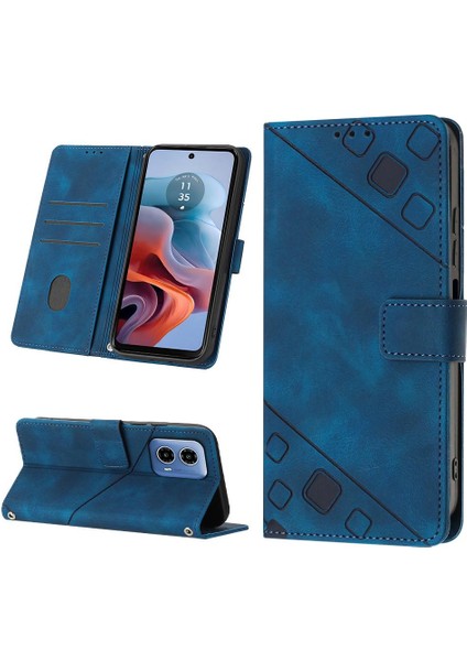 Motorola Moto G34 Manyetik Deri Kart Tutucu Cüzdan Flip Kapak Için Kılıf (Yurt Dışından)