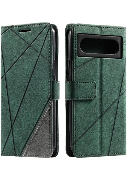 Google Piksel 8 Manyetik Darbeye Kart Tutucu Için Kılıf Kickstand Pu Flip (Yurt Dışından)