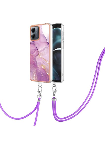 Motorola Moto G14 Tampon Mermer Crossbody Kordon Askısı Yumuşak (Yurt Dışından) fırsatları