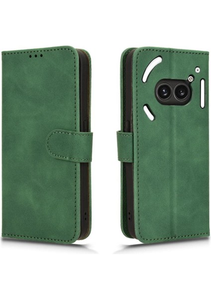 Nothing Telefon 2A Tam Koruma Deri Folio Flip Case ile (Yurt Dışından)