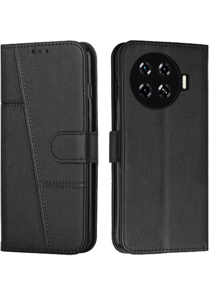 Tecno Spark 20 Pro Için Kılıf Darbeye Kapak Kapak Yan Toka Pu Tam (Yurt Dışından)
