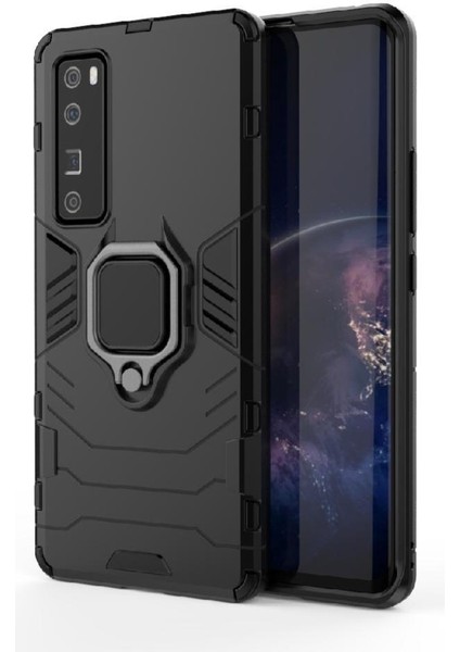 Huawei Nova 7 Pro 360 &deg; Dönen Halka Kickstand Askeri Damla Kapak (Yurt Dışından)