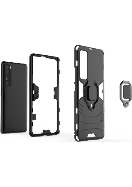 Huawei Nova 7 Pro 360 &deg; Dönen Halka Kickstand Askeri Damla Kapak (Yurt Dışından) fiyatları