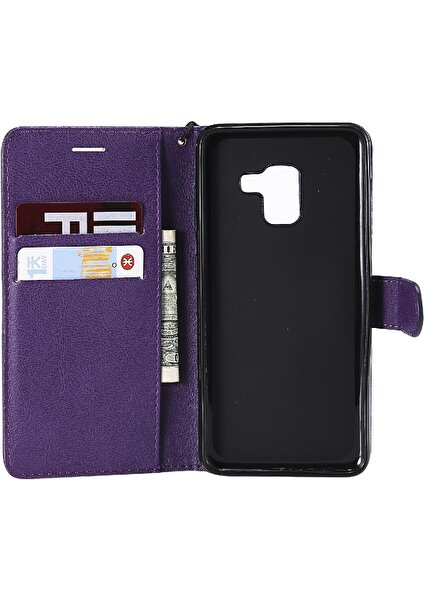 SZY Market Kart Yuvası ile Samsung Galaxy A8 2018 Için Flip Case Yüksek Kalite Deri (Yurt Dışından)