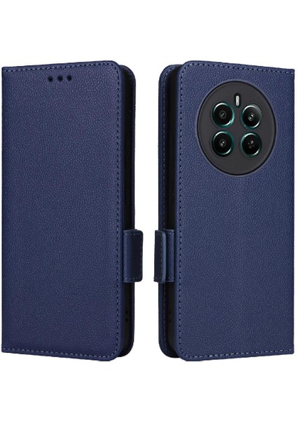 Realme 12 Artı 5g Pu Deri Manyetik Cüzdan Yan Toka Kartı (Yurt Dışından)