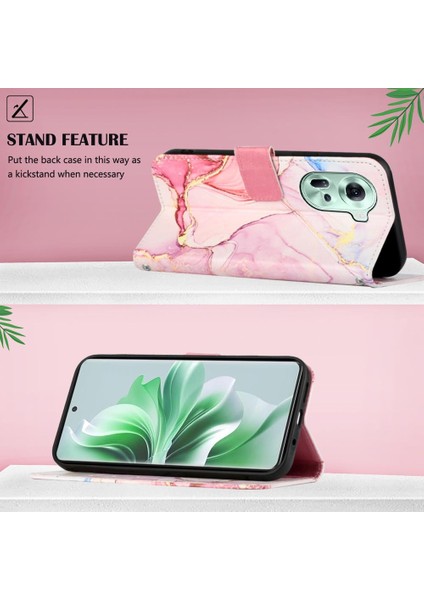 SZY Market Oppo Oppo 11 5g Pu Deri Kickstand Mermer Desen Cüzdan Için Kılıf (Yurt Dışından)