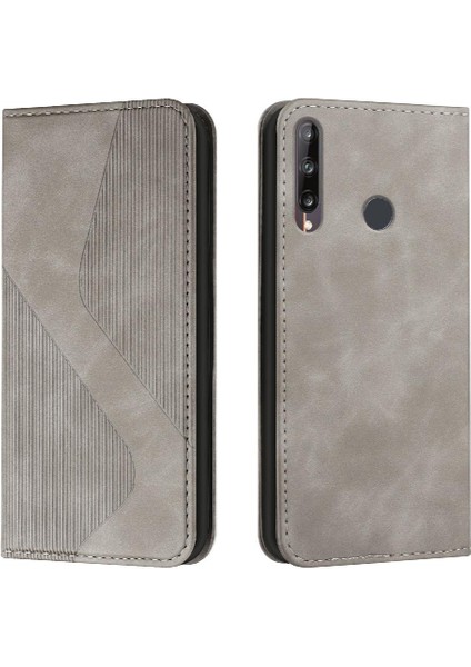 Huawei P40 Lite E Pu Deri Cüzdan Kickstand Manyetik Kart Yuvaları Için Kılıf (Yurt Dışından)