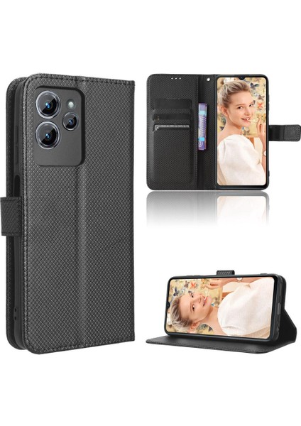 Oukitel C32 Kapak Kart Tutucu Kickstand Manyetik Cüzdan Için Kılıf (Yurt Dışından)