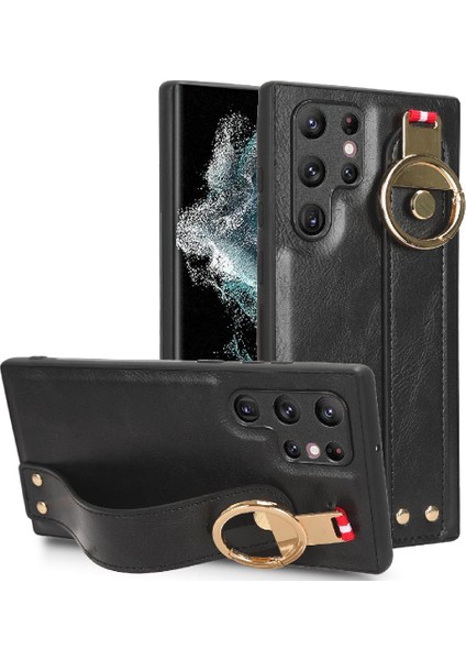 Samsung Galaxy S22 Ultra Bilek Kayışı Premium Pu Deri Kılıf (Yurt Dışından) fiyatları