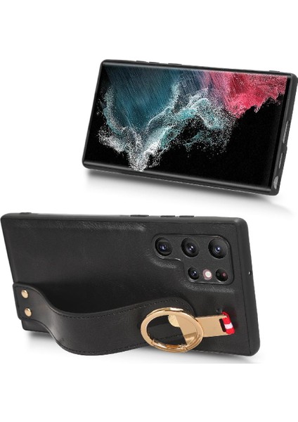 Samsung Galaxy S22 Ultra Bilek Kayışı Premium Pu Deri Kılıf (Yurt Dışından) modelleri