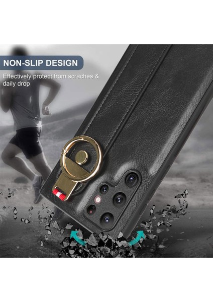 Samsung Galaxy S22 Ultra Bilek Kayışı Premium Pu Deri Kılıf (Yurt Dışından) indirimleri