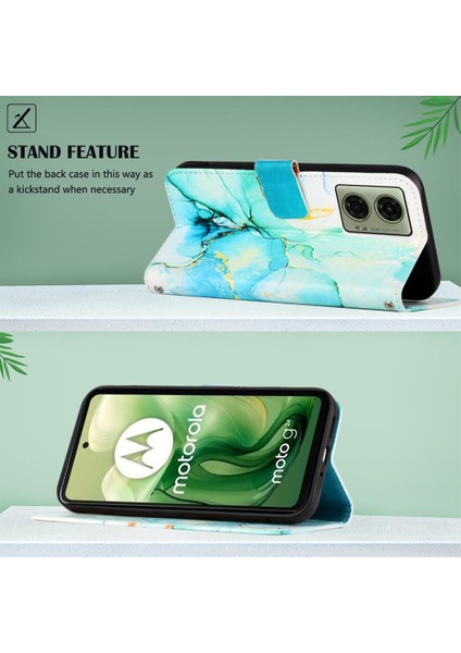 Motorola Moto G24 4G/G04 4g Pu Deri Kickstand Cüzdan Mermer Için Kılıf (Yurt Dışından) fırsatları