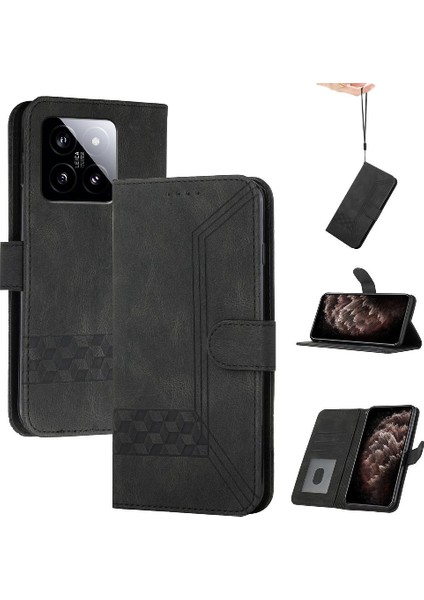Kullanışlı Xiaomi 14 Kılıf Cüzdan Kartı Kapağı ile Uyumlu Pu Deri (Yurt Dışından)