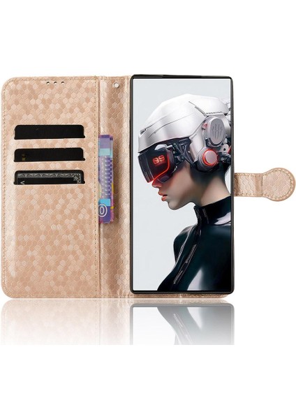 Nubia Kırmızı Sihirli 9 Pro/pro Artı Geometrik Desen Deri Cüzdan Için Kılıf (Yurt Dışından)