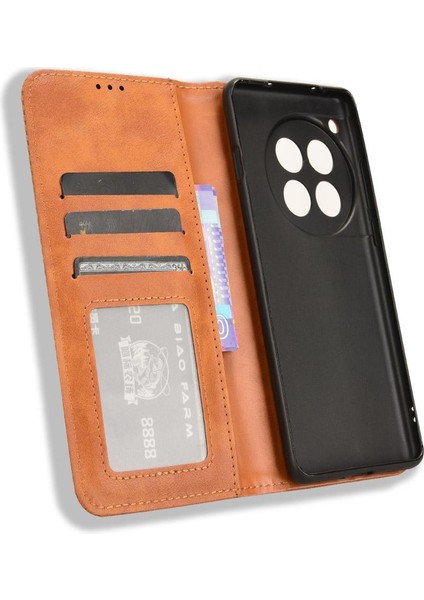Oneplus 12 5g Manyetik Kapatma Pu Deri Cüzdan Için Kılıf (Yurt Dışından)