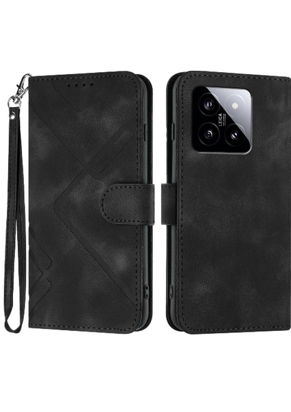 Kart Yuvası Standı Manyetik ile Xiaomi 14 Pu Deri Kapak Cüzdan (Yurt Dışından)