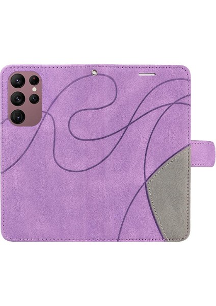 Samsung Galaxy S22 Ultra Kart Yuvası Standı Iki Renkli Pu Flip (Yurt Dışından) modelleri
