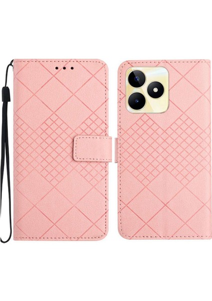 Realme C51 Için Flip Case Kart Yuvası Standı Cüzdan Pu Deri Manyetik Kapak (Yurt Dışından)