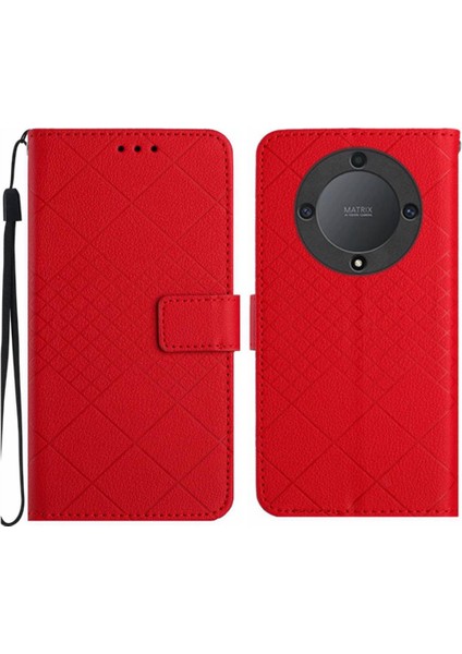 Onur Için Flip Case X9A 5g/sihirli 5 Lite Kart Yuvası Standı ile El Kayışı Pu (Yurt Dışından)