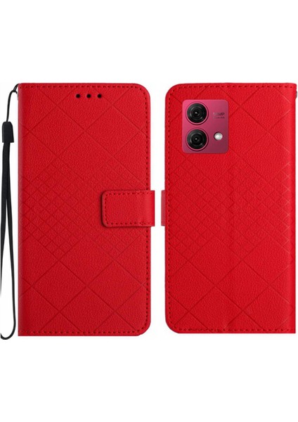 Motorola Moto G84 Için Flip Case El Kayışı Cüzdan ile 5g Elmas Kabartmalı (Yurt Dışından)