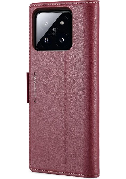 Xiaomi 14 Kickstand Anti Dolandırıcılık Kart Yuvası Cüzdan Durumda Durumda (Yurt Dışından) modelleri