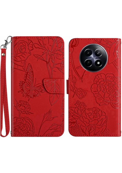 Realme 12 5g Için Kılıf Darbeye Deri Kılıf Pu Deri Kapak Çevirin ve (Yurt Dışından)