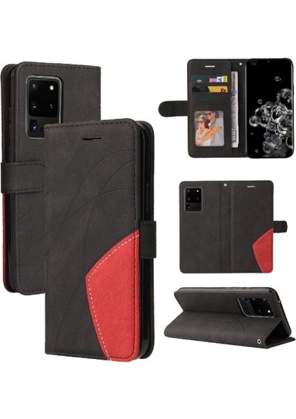 Samsung Galaxy S20 Ultra Pu Deri Flip Folio Kılıf Için Iki Renkli (Yurt Dışından)