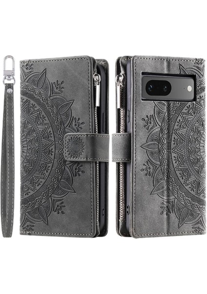 Kırmızı Dikey Çizgili Mikrofiber Astar Pu ile Google Pixel 7 Pro Için Kılıf (Yurt Dışından)