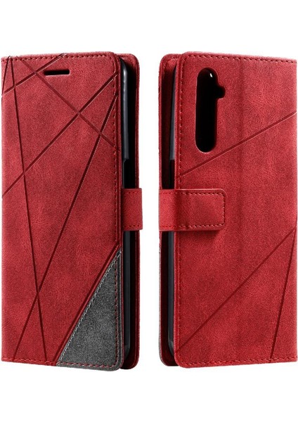 Realme 6 Kart Tutucu Için Kickstand Cüzdan Flip Folio Manyetik Pu (Yurt Dışından)