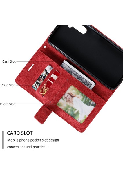 Realme 6 Kart Tutucu Için Kickstand Cüzdan Flip Folio Manyetik Pu (Yurt Dışından) fırsatları
