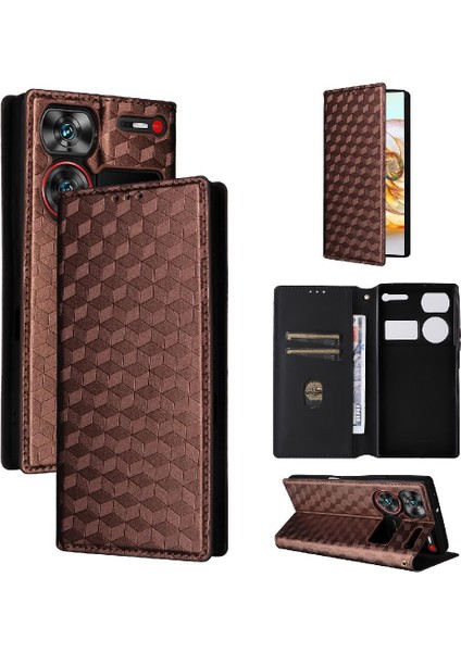 Nubia Z60 Ultra 5g Için Kılıf Cüzdan Kart Yuvaları Tutucu Manyetik Kapatma Pu (Yurt Dışından)