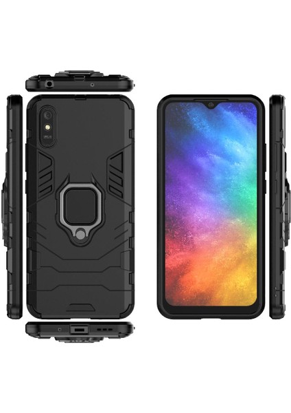 Xiaomi Redmi 9A Için Kılıf 360 &deg; Dönen Halka Askeri Damla Koruma Kapağı (Yurt Dışından) indirimleri