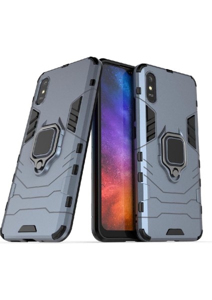 Xiaomi Redmi 9A Için Kılıf 360 &deg; Dönen Halka Askeri Damla Koruma Kapağı (Yurt Dışından)