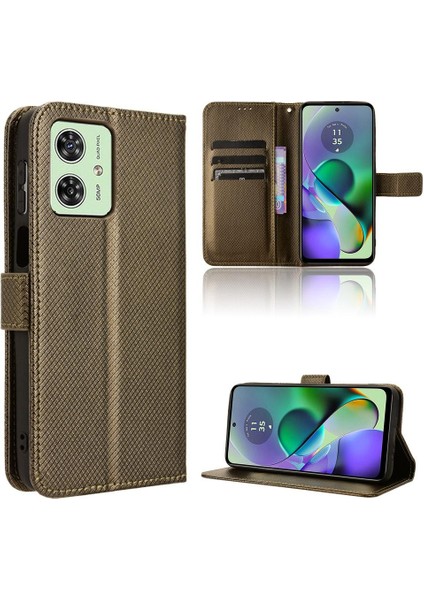 Motorola Moto G54 5g Manyetik Cüzdan Kapak Kickstand Kart Tutucu (Yurt Dışından)