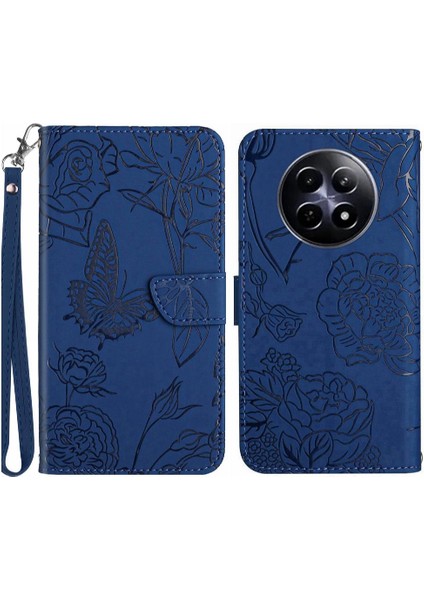 Realme 12 5g Için Kılıf Darbeye Deri Kılıf Pu Deri Kapak Çevirin ve (Yurt Dışından)