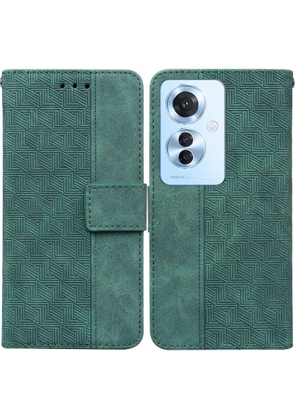 Oppo RENO11 F Premium Pu Deri Kickstand Özelliği Için Kılıf Geometrik Flip (Yurt Dışından)