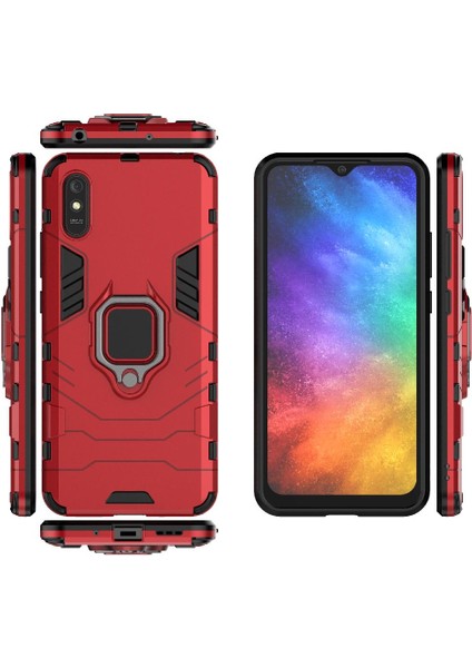 Xiaomi Redmi 9A Için Kılıf 360 &deg; Dönen Halka Askeri Damla Koruma Kapağı (Yurt Dışından) fiyatları