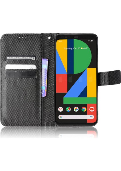 Google Piksel 4 Kapak Manyetik Cüzdan Kickstand Kart Tutucu Için Kılıf (Yurt Dışından)
