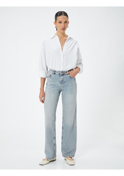 Uzun Düz Paça Kot Pantolon Cepli - Nora Longer Straight Jeans