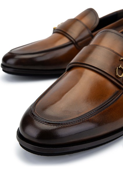 Erkek Deri Taba Loafer Ayakkabı 510 FU1103A Erk Ayk Y24 Cuoıo modelleri