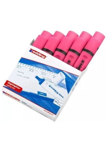 E 344 Fosforlu Kalem Pembe 10'lu