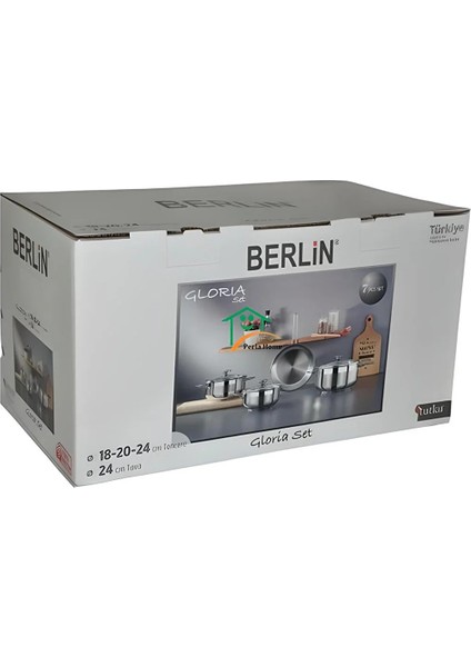7 Parça Gloria Set 18-20-24 cm Tencere