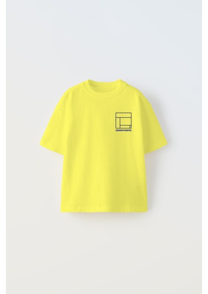 Updated Simplicity Yazılı Desen Tasarım Baskılı Sarı Çocuk T-Shirt